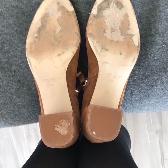 🤎 Zara Heeled Suede Lace Up Over Knee Boots Brown/Camel Hippie Boho Size 38 - Picture 13 of 17